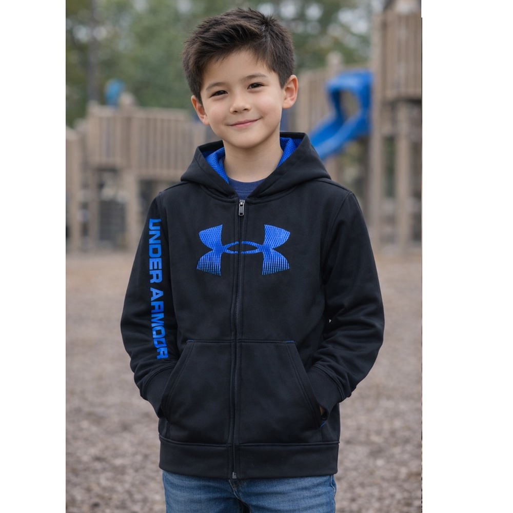 Under Armour Youth Black/Blue Graphic Hoodie